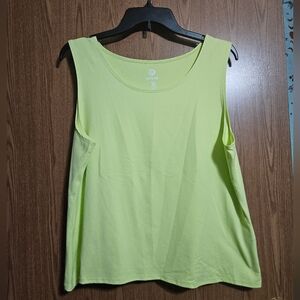 Ruby Rd. Flourescent Yellow Wide Strap Bright Tank Top Size Petite XL!